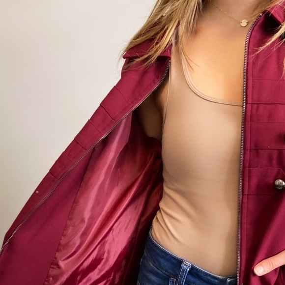 Burgundy Zip Up Jacket - Picture 2 of 2